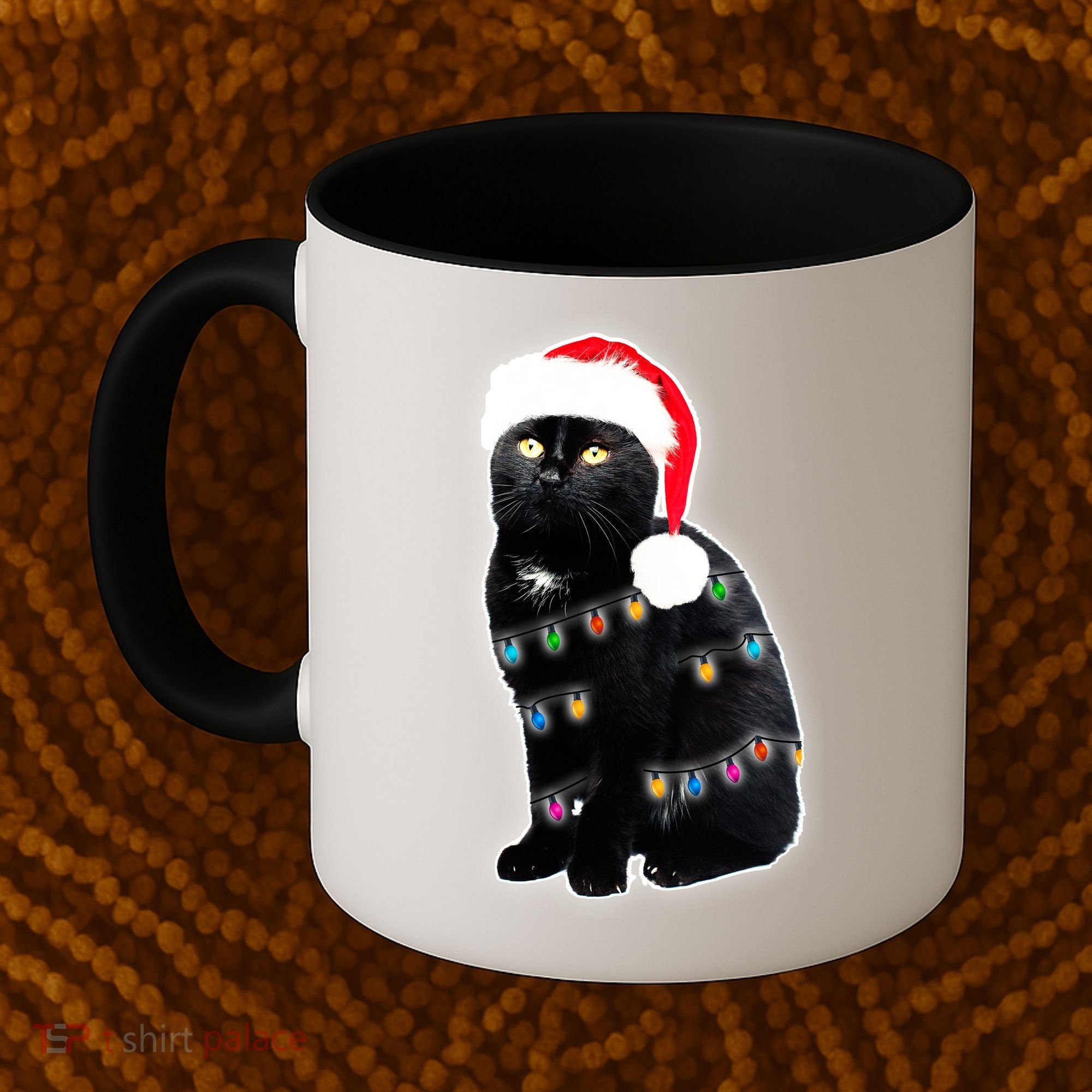 Christmas Cat Lights Coffee Mug