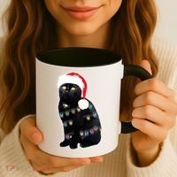 Christmas Cat Lights Coffee Mug thumb 3