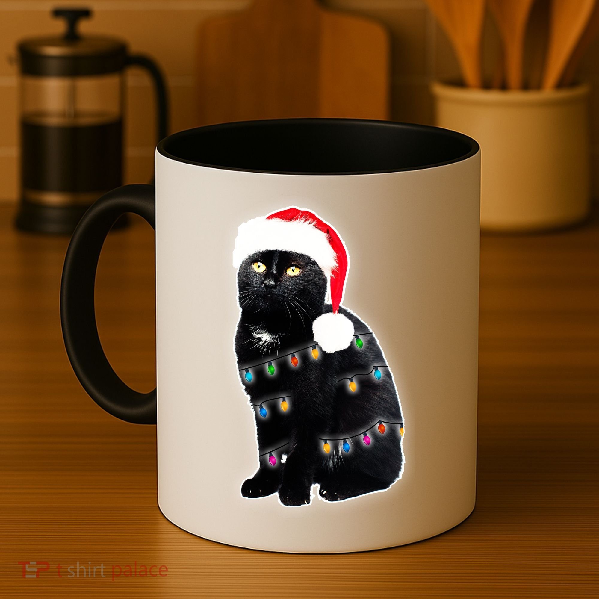 Christmas Cat Lights Coffee Mug