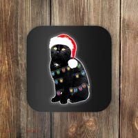Christmas Cat Lights Coaster thumb 0