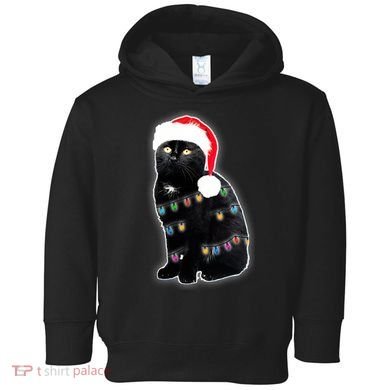 Christmas Cat Lights Toddler Hoodie