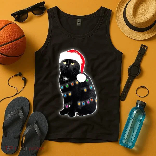 Christmas Cat Lights Tank Top