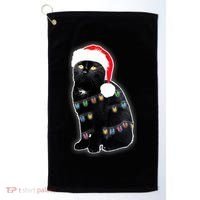 Christmas Cat Lights Golf Towel thumb 0