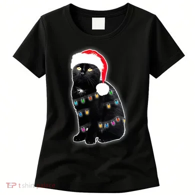 Christmas Cat Lights Women's T-Shirt