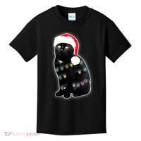 Christmas Cat Lights Kids T-Shirt thumb 0