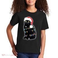 Christmas Cat Lights Kids T-Shirt thumb 2