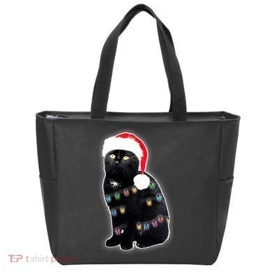Christmas Cat Lights Tote Bag