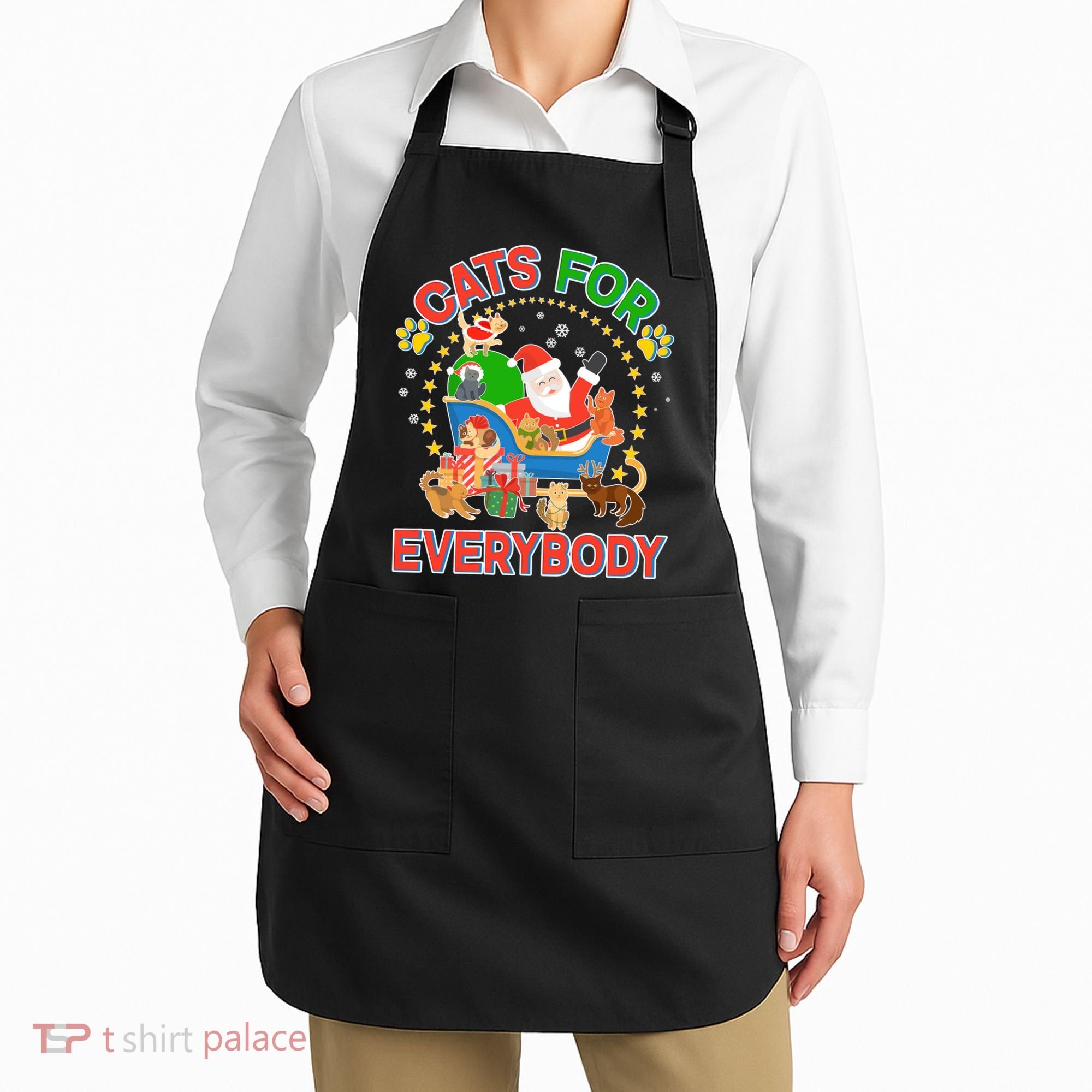Christmas Cats For Everybody Apron
