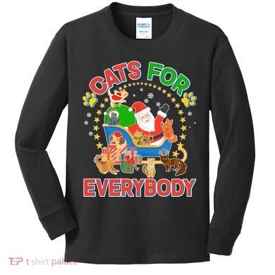 Christmas Cats For Everybody Kids Long Sleeve Shirt