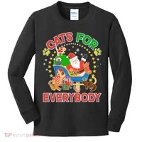 Christmas Cats For Everybody Kids Long Sleeve Shirt thumb 0