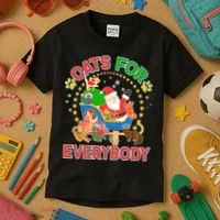 Christmas Cats For Everybody Kids T-Shirt thumb 3