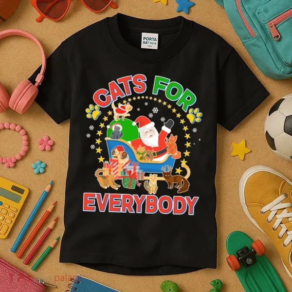 Christmas Cats For Everybody Kids T-Shirt