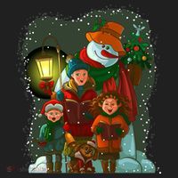 Christmas Choir Carol Singers Golf Towel thumb 3