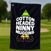 Christmas Cotton Headed Ninny Muggins Golf Towel thumb 1