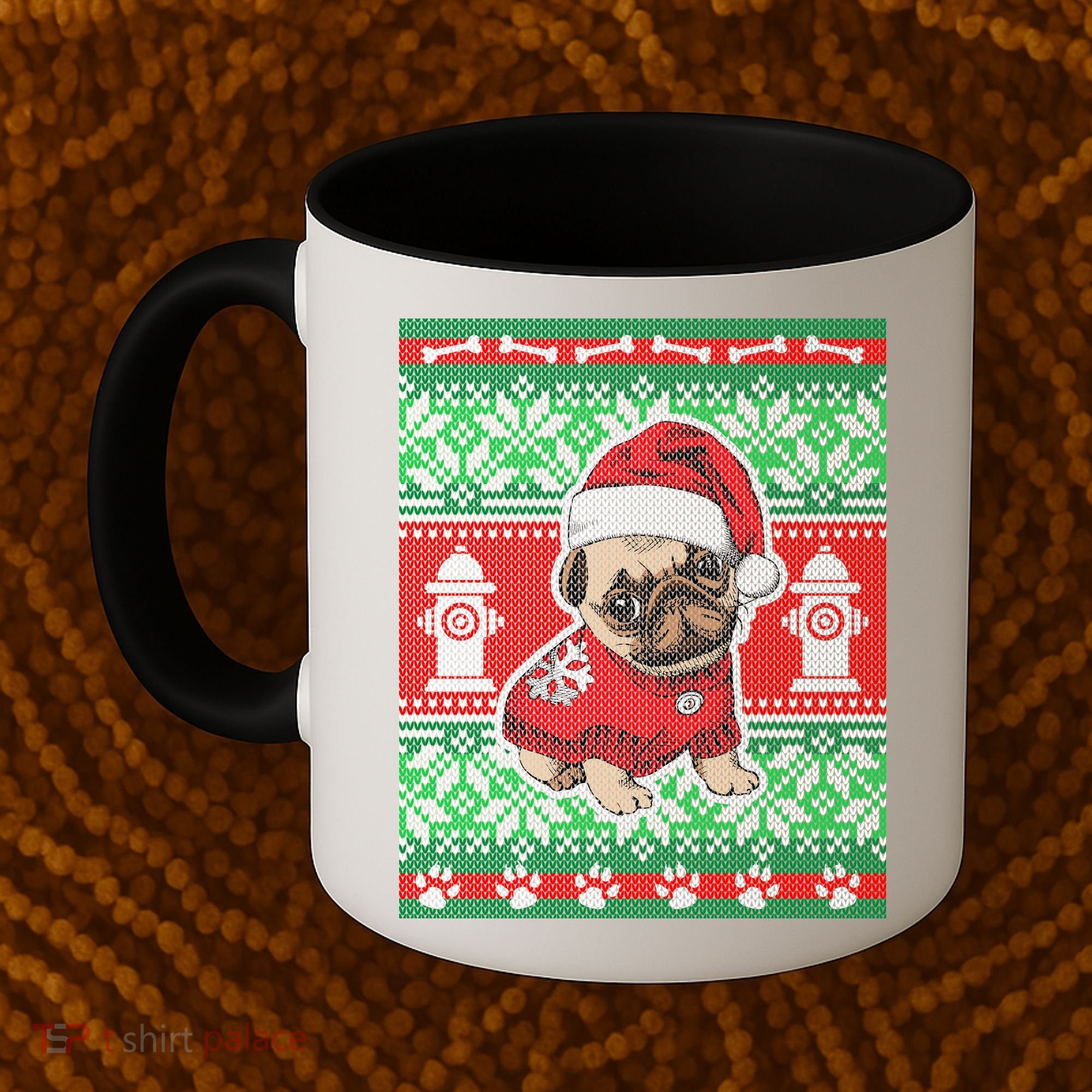 Christmas Cute Pug Ugly Sweater Coffee Mug