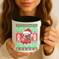Christmas Cute Pug Ugly Sweater Coffee Mug thumb 3