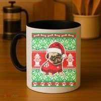 Christmas Cute Pug Ugly Sweater Coffee Mug thumb 4