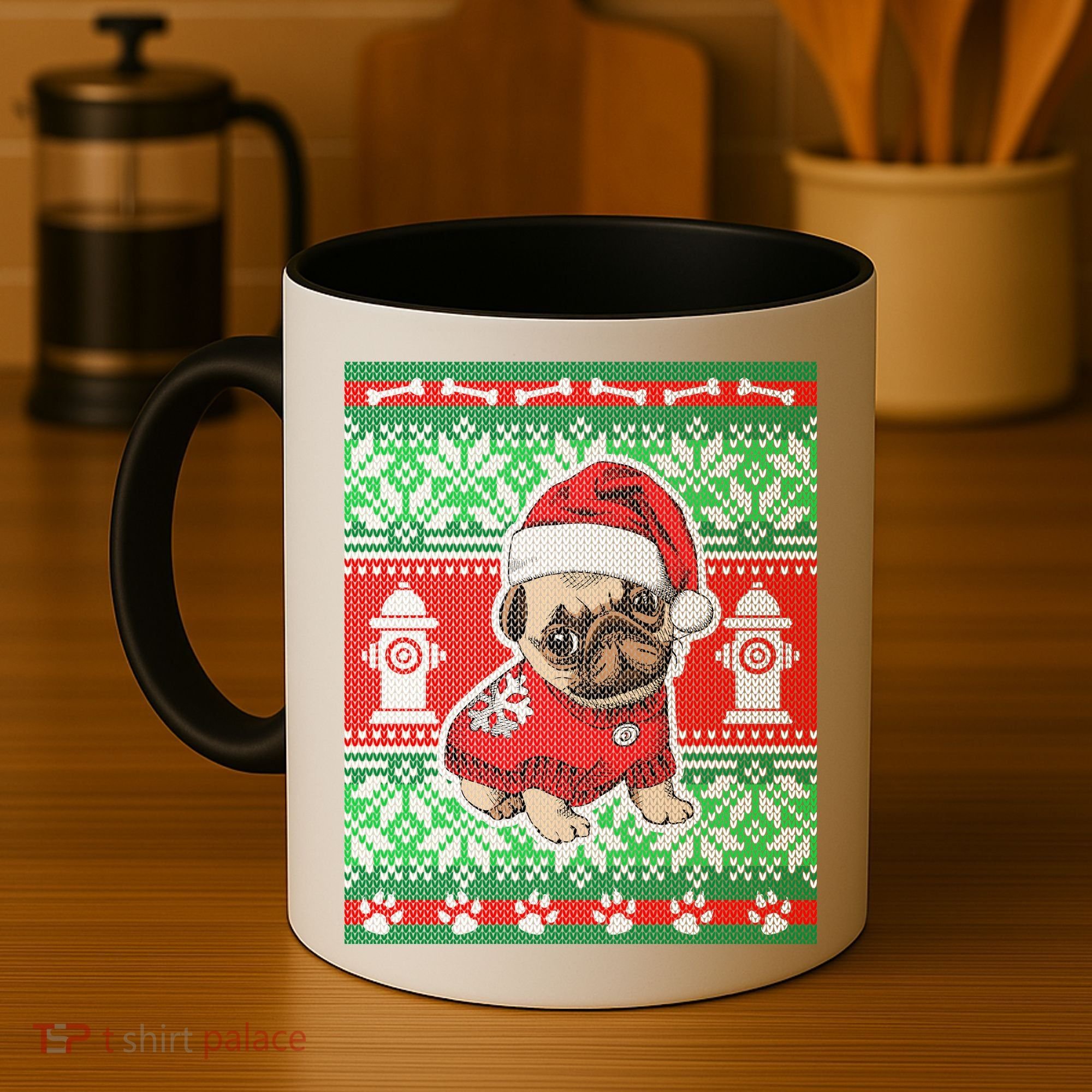 Christmas Cute Pug Ugly Sweater Coffee Mug