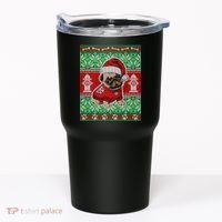 Christmas Cute Pug Ugly Sweater Tumbler thumb 0