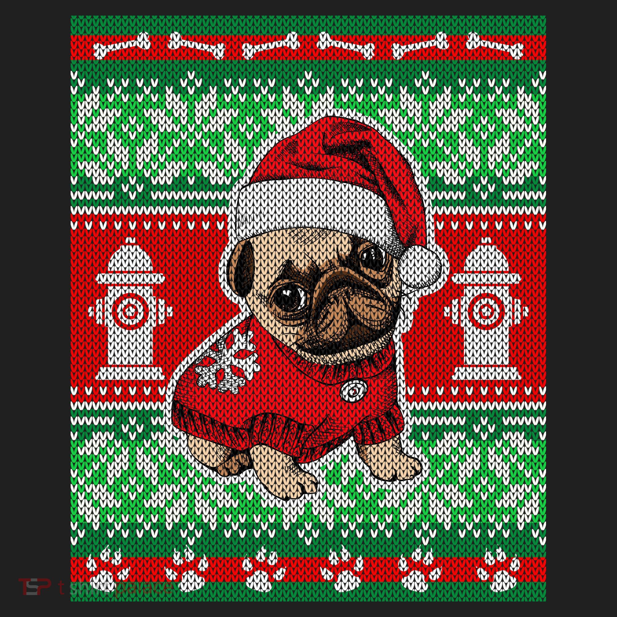 Christmas Cute Pug Ugly Sweater Tumbler