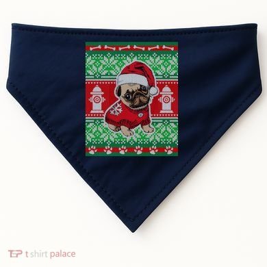 Christmas Cute Pug Ugly Sweater USA-Made Doggie Bandana
