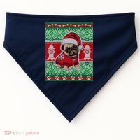 Christmas Cute Pug Ugly Sweater USA-Made Doggie Bandana thumb 0