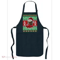 Christmas Cute Pug Ugly Sweater Apron thumb 0