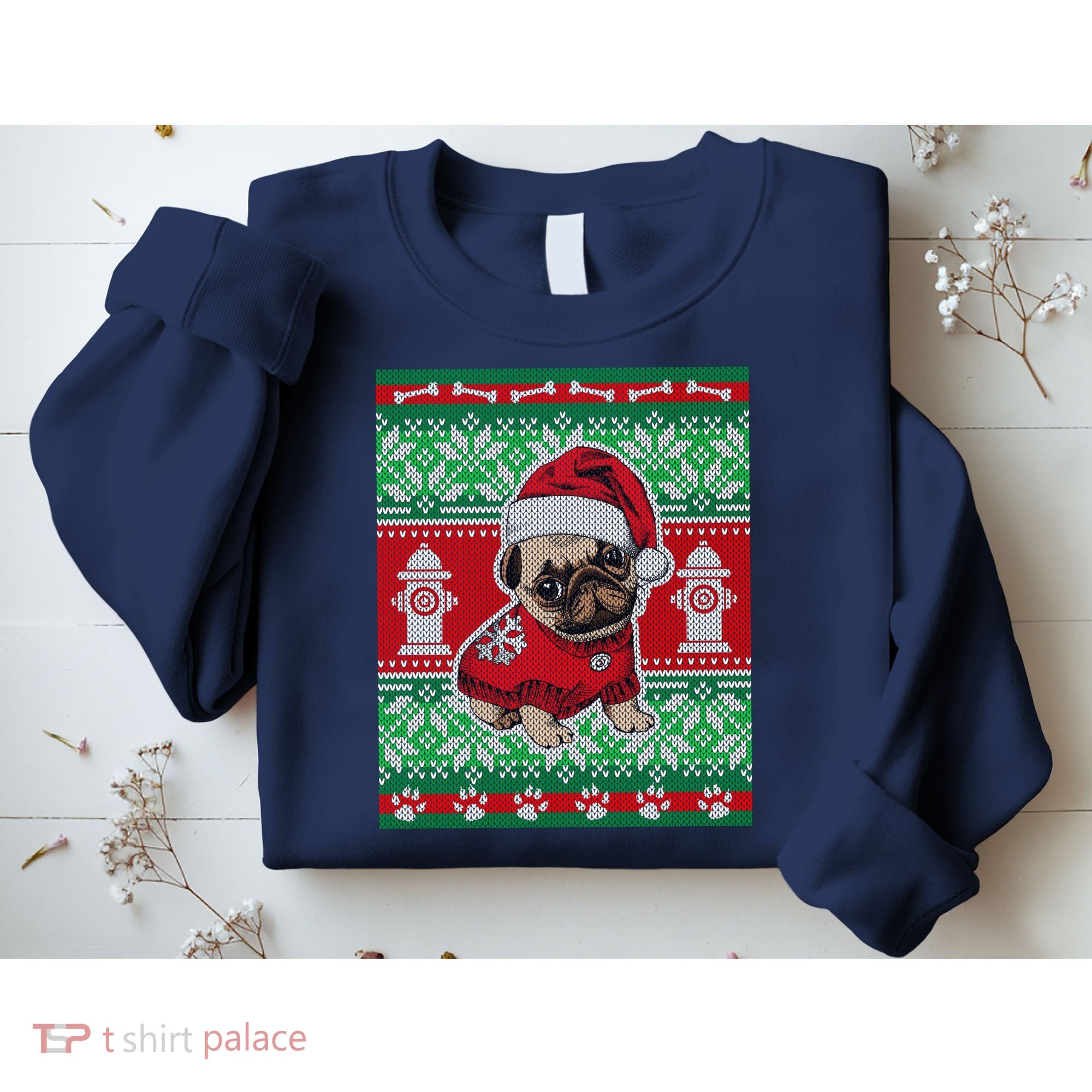 Christmas Cute Pug Ugly Sweater Sweatshirt