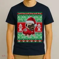 Christmas Cute Pug Ugly Sweater T-Shirt thumb 3