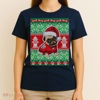 Christmas Cute Pug Ugly Sweater T-Shirt thumb 4