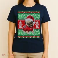 Christmas Cute Pug Ugly Sweater T-Shirt thumb 4