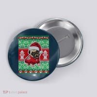Christmas Cute Pug Ugly Sweater Button thumb 0