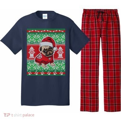 Christmas Cute Pug Ugly Sweater Pajama Set