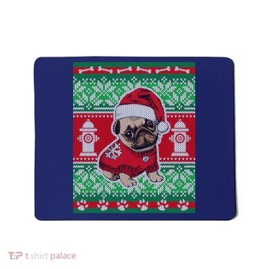 Christmas Cute Pug Ugly Sweater Mousepad