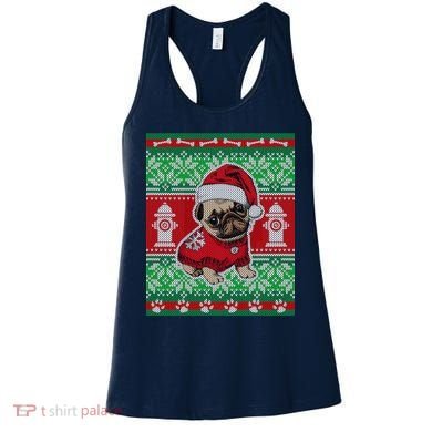 Christmas Cute Pug Ugly Sweater Women's Tank Top