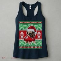 Christmas Cute Pug Ugly Sweater Women's Tank Top thumb 3