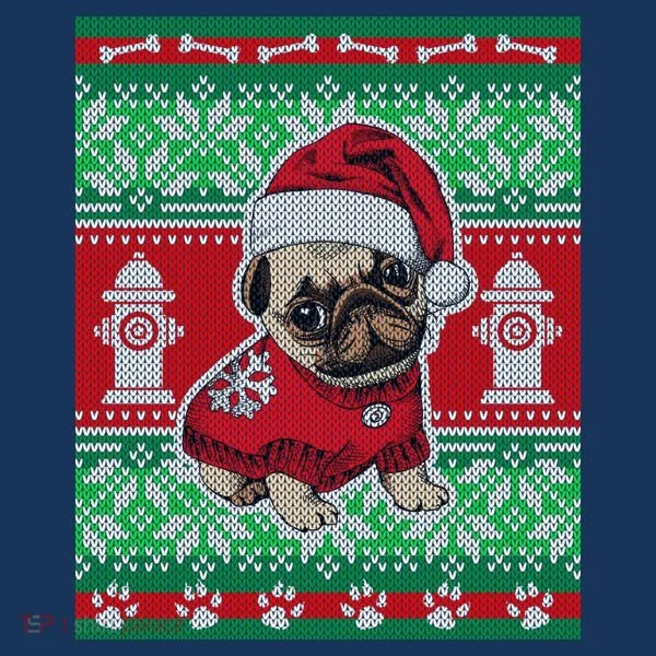 Christmas Cute Pug Ugly Sweater Toddler Hoodie