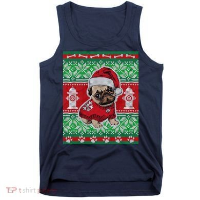 Christmas Cute Pug Ugly Sweater Tank Top