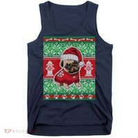 Christmas Cute Pug Ugly Sweater Tank Top thumb 0