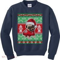 Christmas Cute Pug Ugly Sweater Kids Sweatshirt thumb 0