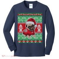 Christmas Cute Pug Ugly Sweater Kids Long Sleeve Shirt thumb 0