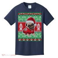 Christmas Cute Pug Ugly Sweater Kids T-Shirt thumb 0