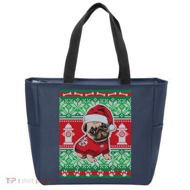 Christmas Cute Pug Ugly Sweater Tote Bag
