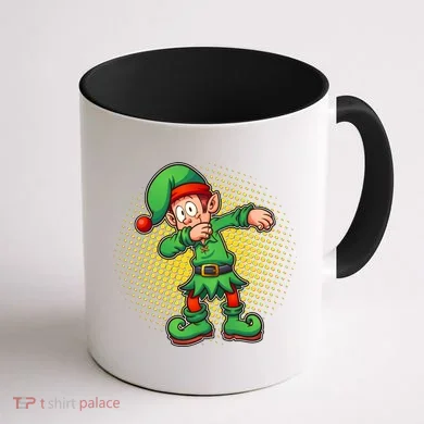 Christmas Dabbing Elf Coffee Mug back