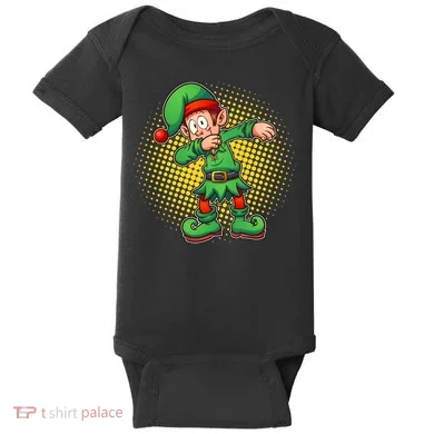 Christmas Dabbing Elf Baby Bodysuit