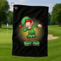 Christmas Dabbing Elf Golf Towel thumb 1