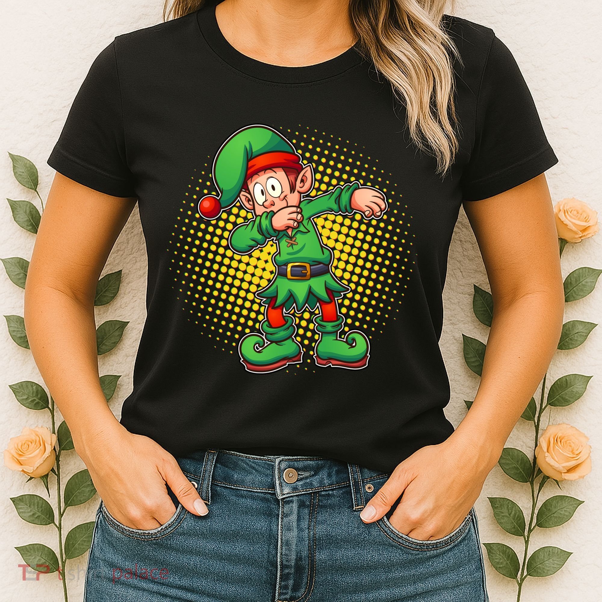 Christmas Dabbing Elf Women's T-Shirt