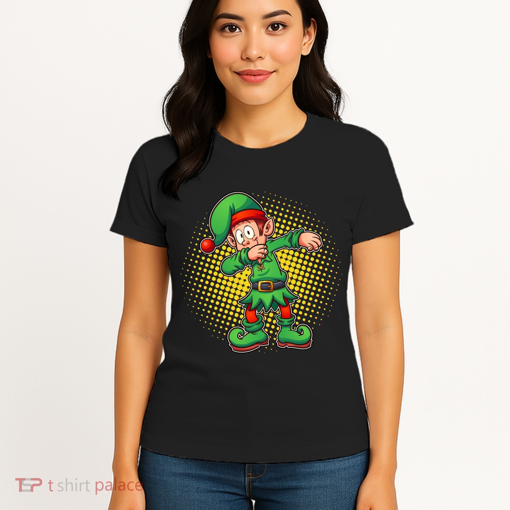 Christmas Dabbing Elf Women's T-Shirt