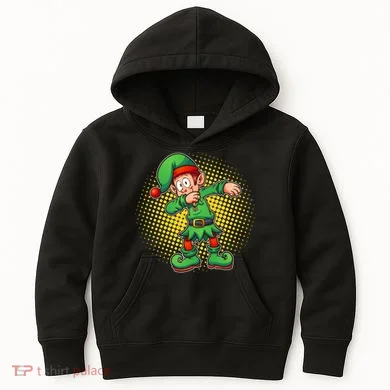 Christmas Dabbing Elf Kids Hoodie