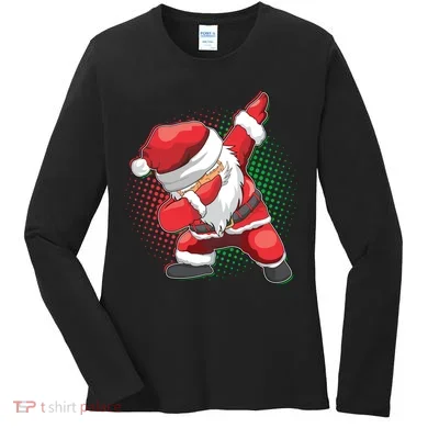 Christmas Dabbing Santa Women's Long Sleeve Shirt
